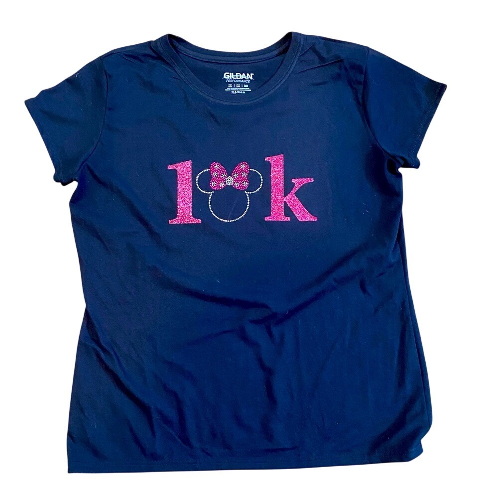 Custom made Disneyโ Minnie Mouse ears 10k running shirt